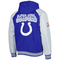 Men's G-III Sports by Carl Banks Royal Indianapolis Colts Defender Raglan Full-Zip Hoodie Varsity Jacket