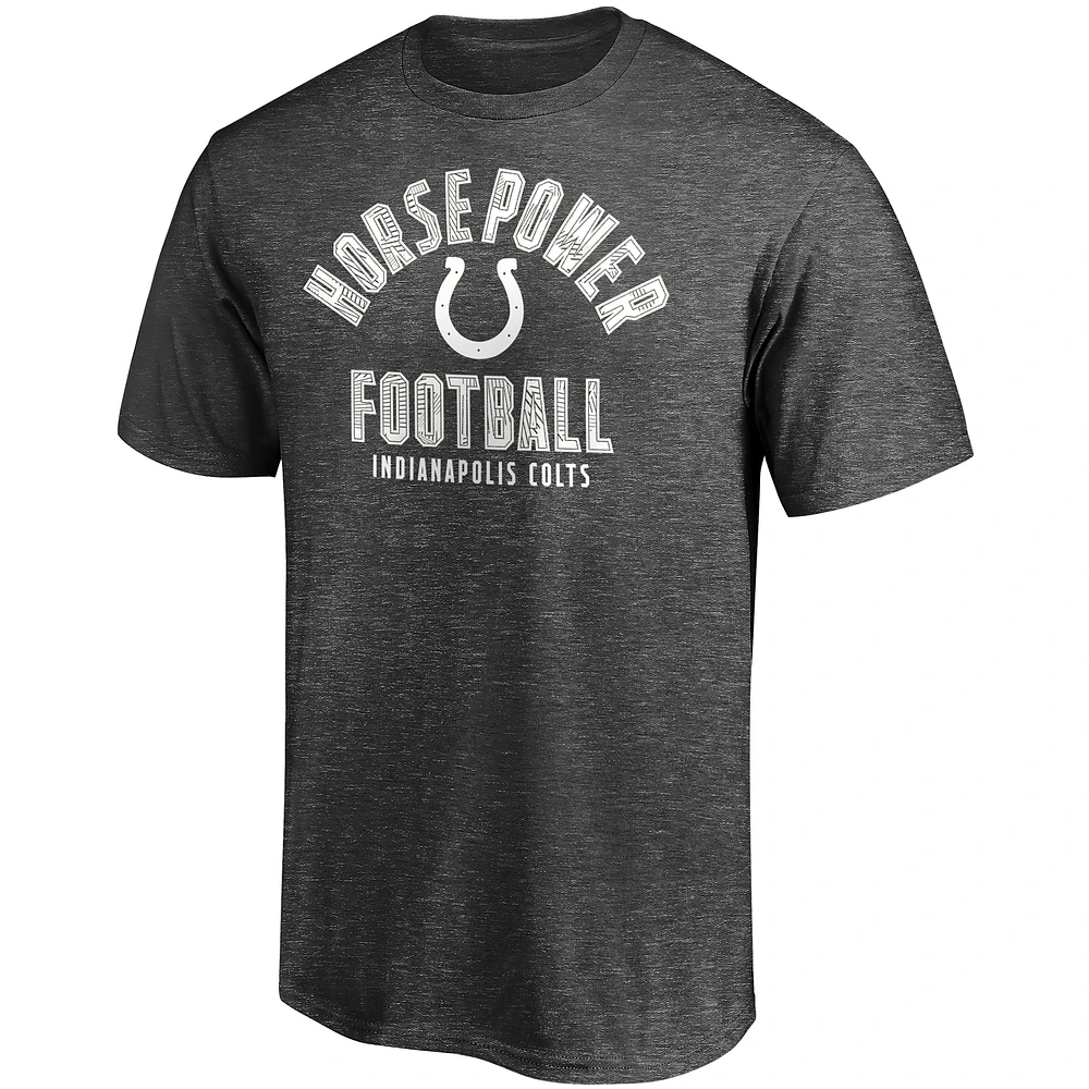 Men's Heathered Charcoal Indianapolis Colts Hometown Horsepower T-Shirt