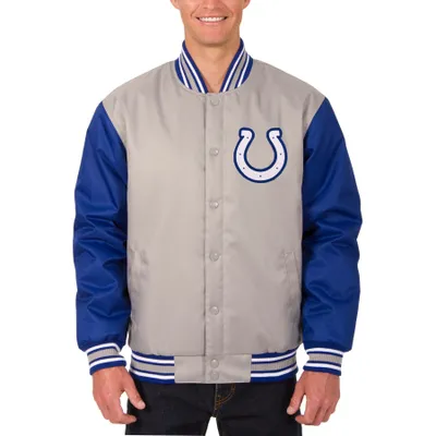 Men's JH Design Black Detroit Lions Poly Twill Varsity Jacket