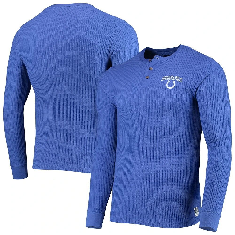 Junk Food Royal Indianapolis Colts Thermal Henley T-shirt à manches longues pour hommes