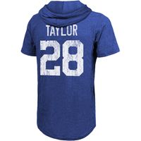 Men's Majestic Threads Jonathan Taylor Royal Indianapolis Colts Player Name & Number Tri-Blend Hoodie T-Shirt