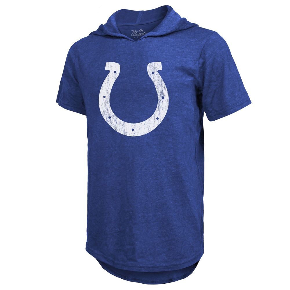 Men's Majestic Threads Matt Ryan Royal Indianapolis Colts Player Name & Number Short Sleeve Hoodie T-Shirt