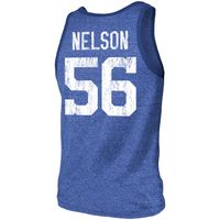 Men's Majestic Threads Quenton Nelson Heathered Royal Indianapolis Colts Name & Number Tri-Blend Tank Top