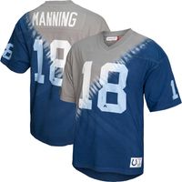 Men's Mitchell & Ness Peyton Manning Royal/Gray Indianapolis Colts Retired Player Name Number Diagonal Tie-Dye - V-Neck T-Shirt