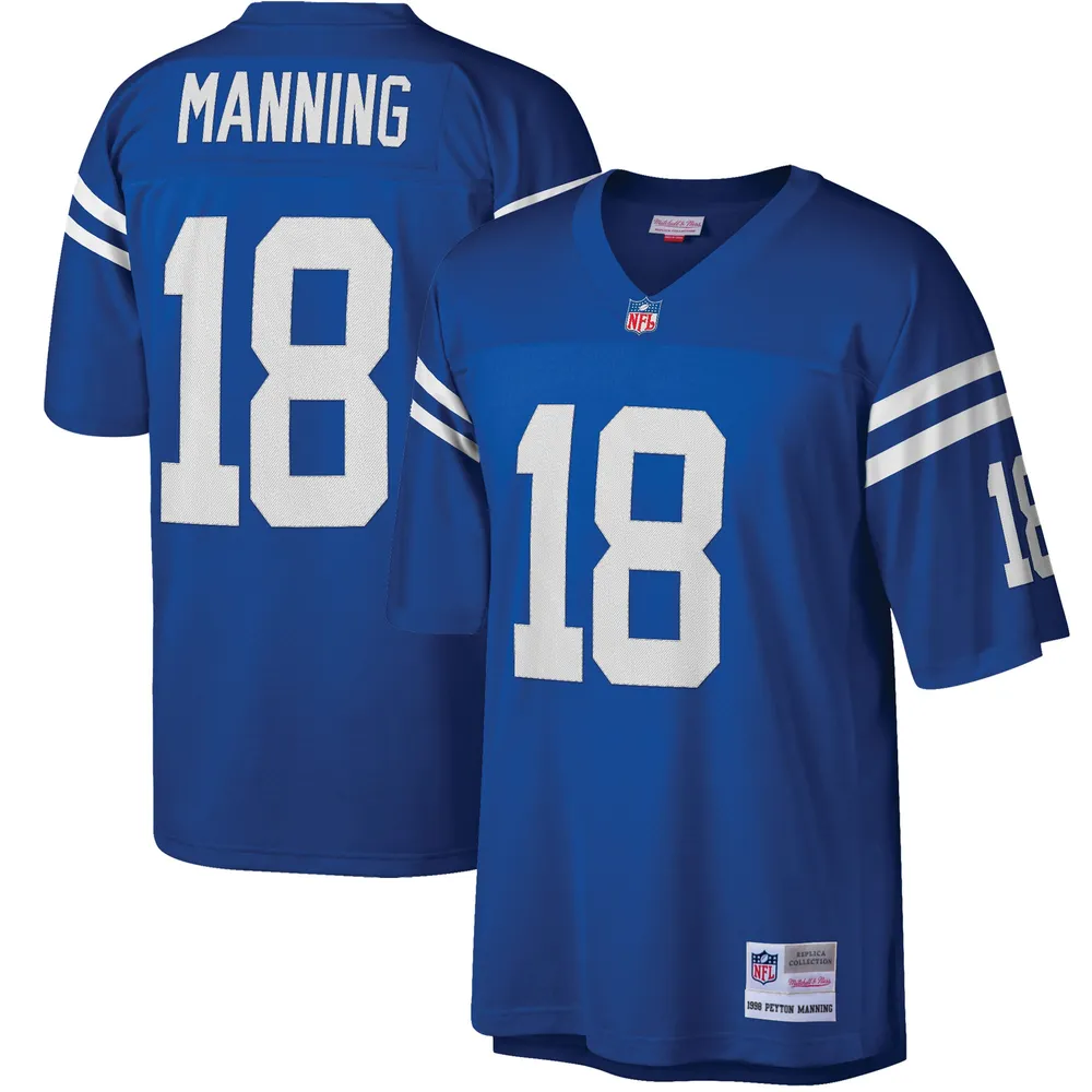 Mitchell & Ness Peyton Manning Royal Indianapolis Colts Big Tall 1998 Réplique du joueur retraité pour homme