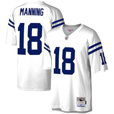 Men's Mitchell & Ness Peyton Manning White Indianapolis Colts Retired Player Replica - Jersey