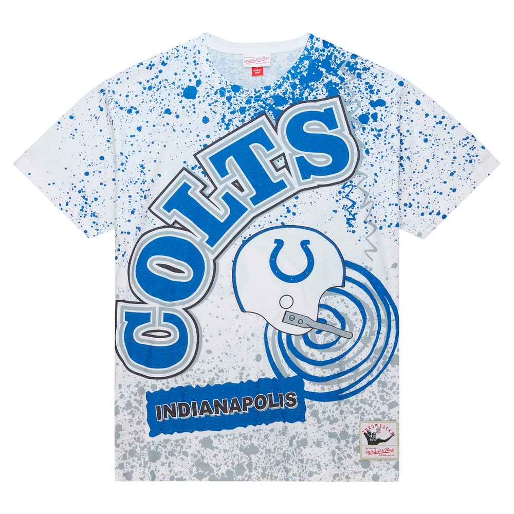 T-shirt sublimé blanc Mitchell & Ness Indianapolis Colts Team Burst pour hommes