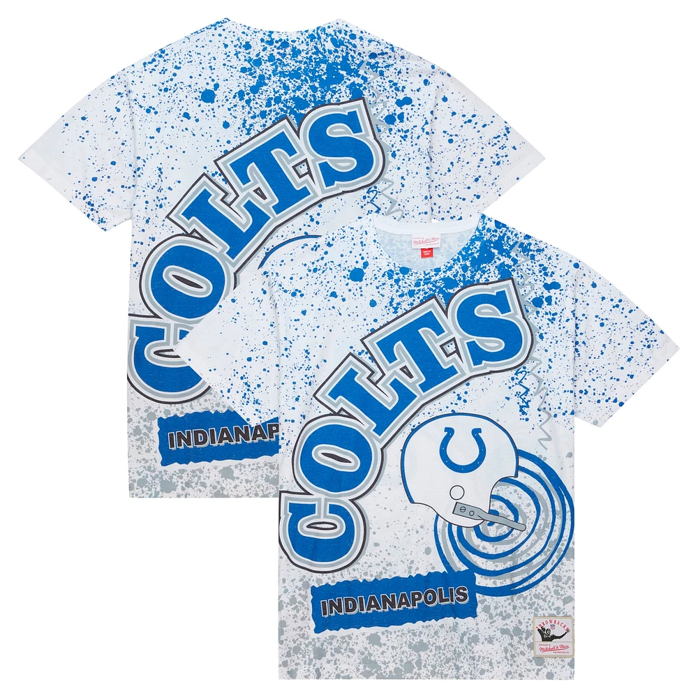 T-shirt sublimé blanc Mitchell & Ness Indianapolis Colts Team Burst pour hommes