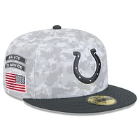 Men's New Era Arctic Camo/Graphite Indianapolis Colts 2024 Salute To Service 59FIFTY Fitted Hat