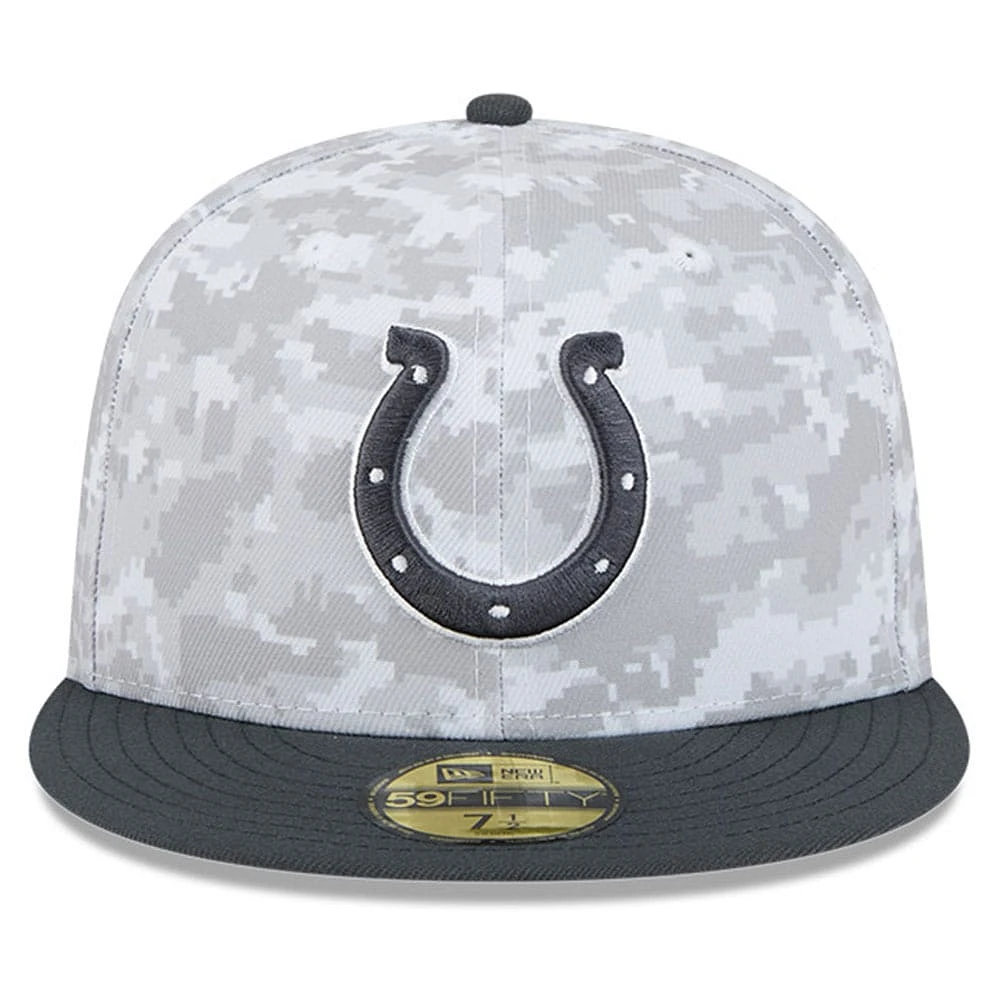 Men's New Era Arctic Camo/Graphite Indianapolis Colts 2024 Salute To Service 59FIFTY Fitted Hat