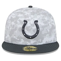 Men's New Era Arctic Camo/Graphite Indianapolis Colts 2024 Salute To Service 59FIFTY Fitted Hat