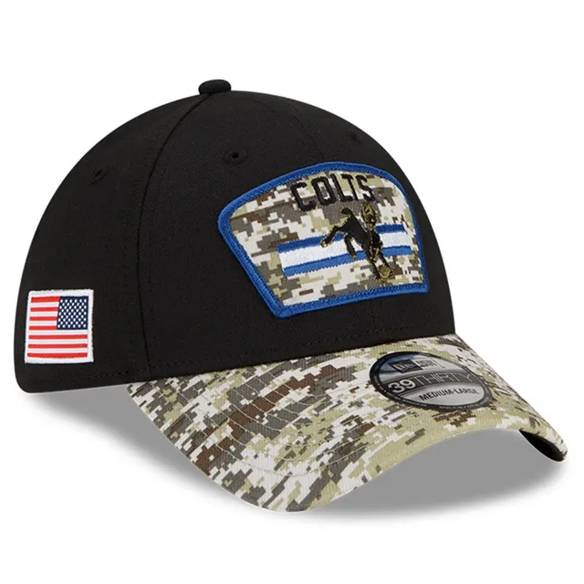 Lids Indianapolis Colts New Era 2021 Salute To Service Historic Logo  39THIRTY Flex Hat - Black/Camo