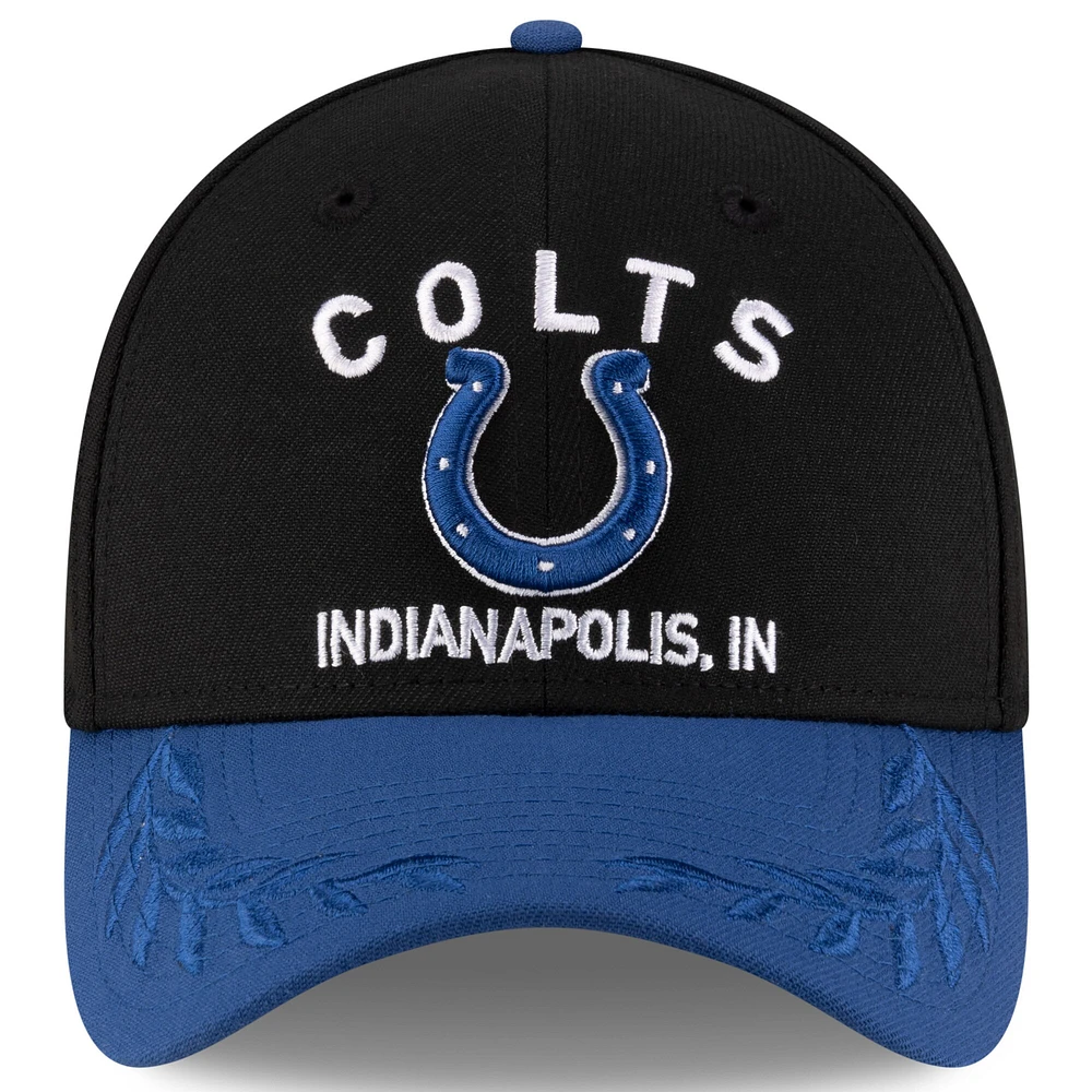 Casquette New Era 39THIRTY Flex noire/bleue pour homme, Indianapolis Colts, draft NFL 2025