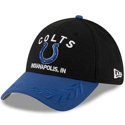 Casquette New Era 39THIRTY Flex noire/bleue pour homme, Indianapolis Colts, draft NFL 2025