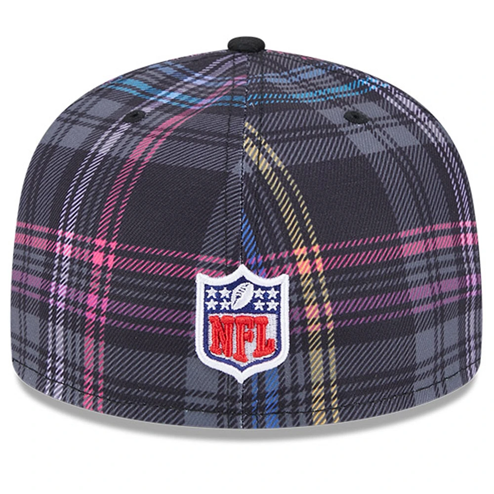 Men's New Era Black Indianapolis Colts 2024 NFL Crucial Catch Plaid 59FIFTY Fitted Hat