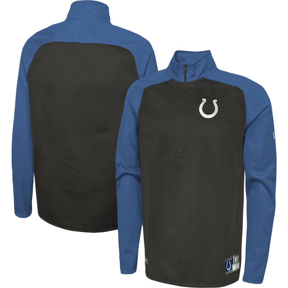 Men's New Era Charcoal Indianapolis Colts Combine Authentic O-Line Raglan Half-Zip Jacket