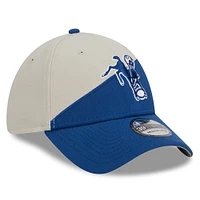 Casquette Flex New Era pour homme, crème/Royal Indianapolis Colts 2023 Sideline Historic 39THIRTY