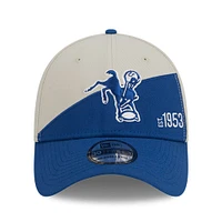 Men's New Era Cream/Royal Indianapolis Colts 2023 Sideline Historic 39THIRTY Flex Hat