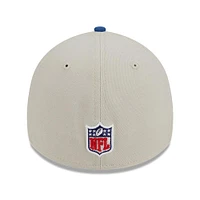 Men's New Era Cream/Royal Indianapolis Colts 2023 Sideline Historic 39THIRTY Flex Hat