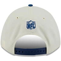 Casquette ajustable New Era 9FORTY A-Frame M-Crown pour homme, couleur crème/bleu royal, Indianapolis Colts, draft NFL 2025