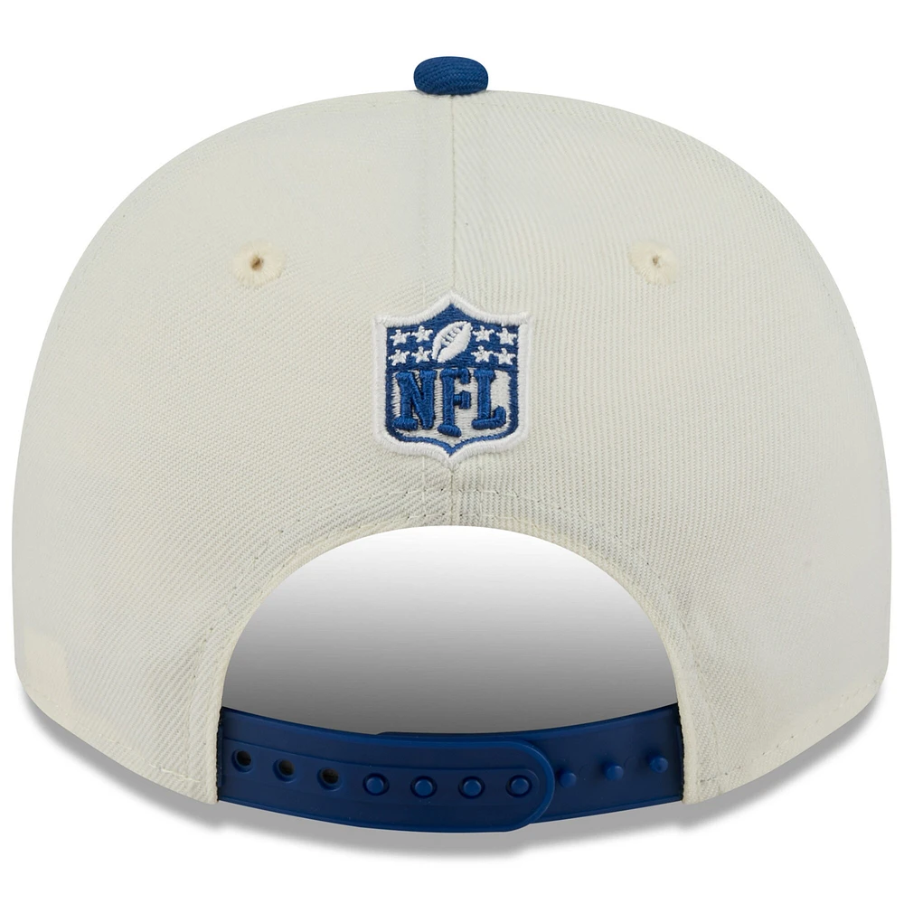 Casquette snapback New Era 9FIFTY crème/bleu royal Indianapolis Colts 2025 NFL Draft