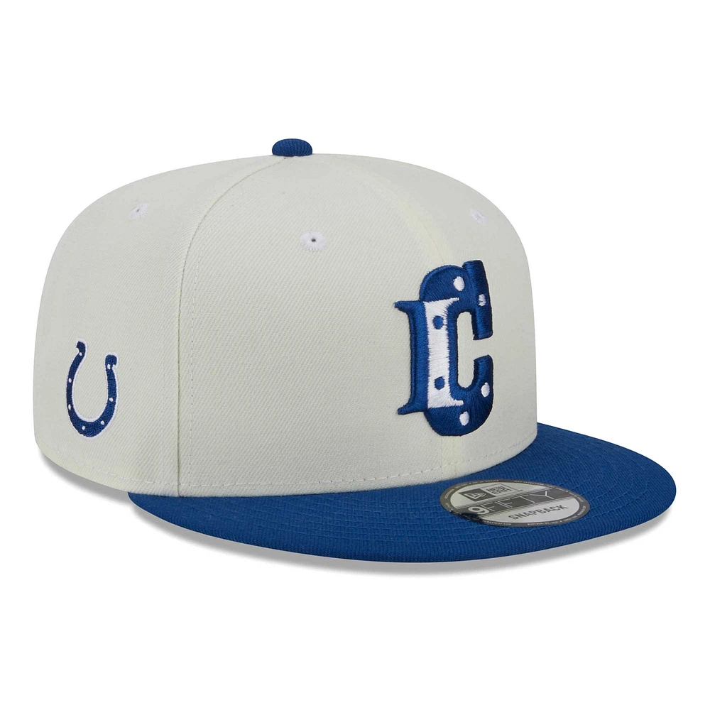 Men's New Era Cream/Royal Indianapolis Colts City Originals 9FIFTY Snapback Hat