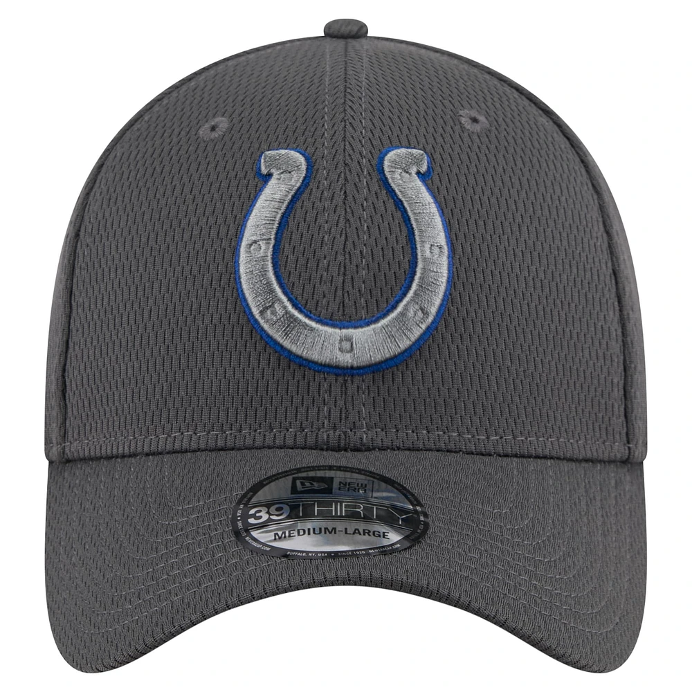 Men's New Era Graphite Indianapolis Colts  Main 39THIRTY Flex Hat