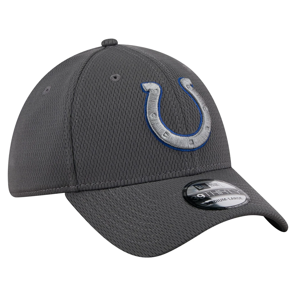 Men's New Era Graphite Indianapolis Colts  Main 39THIRTY Flex Hat