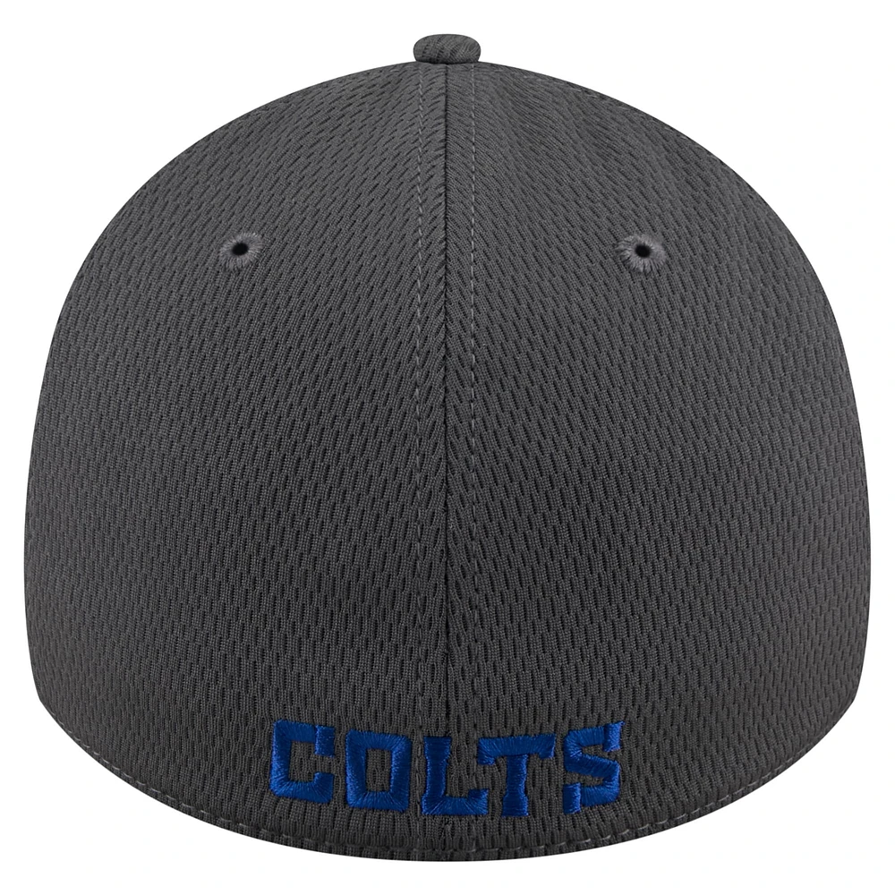 Men's New Era Graphite Indianapolis Colts  Main 39THIRTY Flex Hat