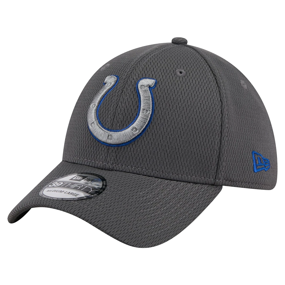 Men's New Era Graphite Indianapolis Colts Main 39THIRTY Flex Hat