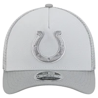 Men's New Era Gray Indianapolis Colts Domain 9FORTY A-Frame Trucker Adjustable Hat
