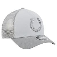 Men's New Era Gray Indianapolis Colts Domain 9FORTY A-Frame Trucker Adjustable Hat