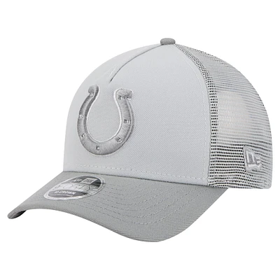 Men's New Era Gray Indianapolis Colts Domain 9FORTY A-Frame Trucker Adjustable Hat