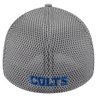 Men's New Era  Gray Indianapolis Colts Game Day Linear 39THIRTY Flex Hat