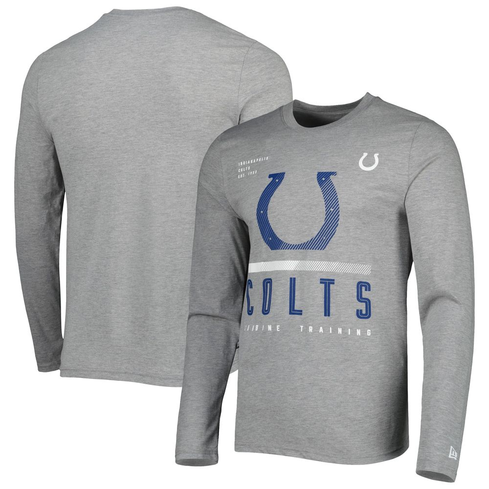 Men's New Era Heathered Gray Indianapolis Colts Combine Authentic Red Zone Long Sleeve T-Shirt