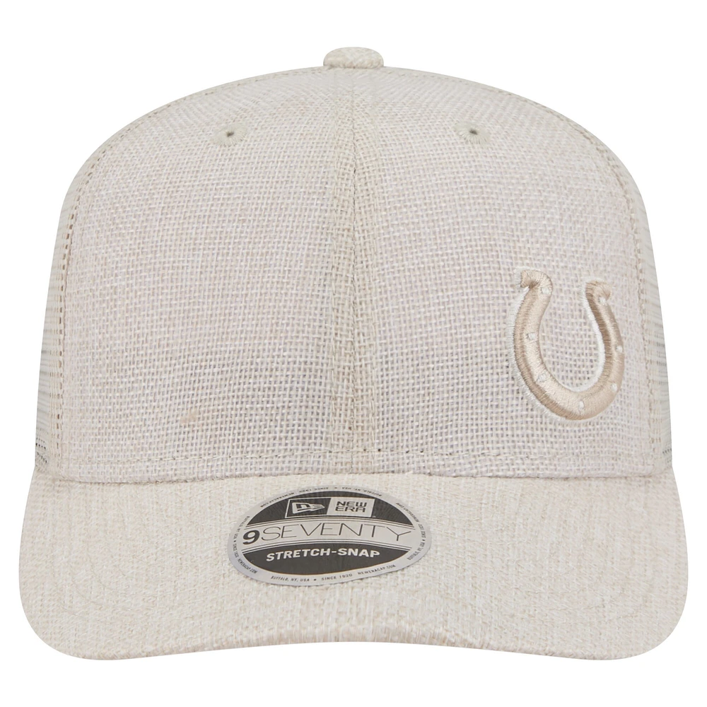 Casquette extensible à boutons-pression Flawless 9SEVENTY Indianapolis Colts New Era Natural pour homme
