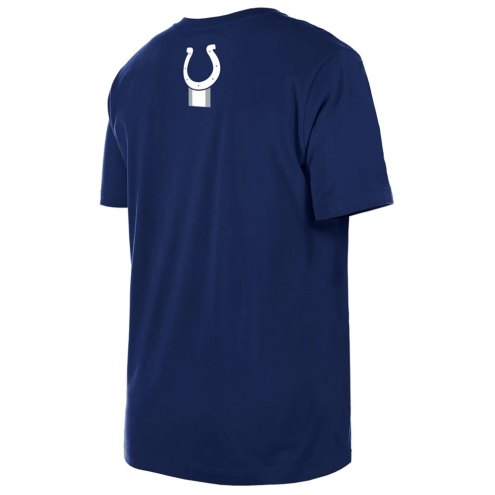 T-shirt imprimé haute densité Indianapolis Colts 3rd Down bleu marine New Era pour homme