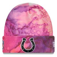 Men's New Era Pink Indianapolis Colts 2022 NFL Crucial Catch - Cuffed Knit Hat