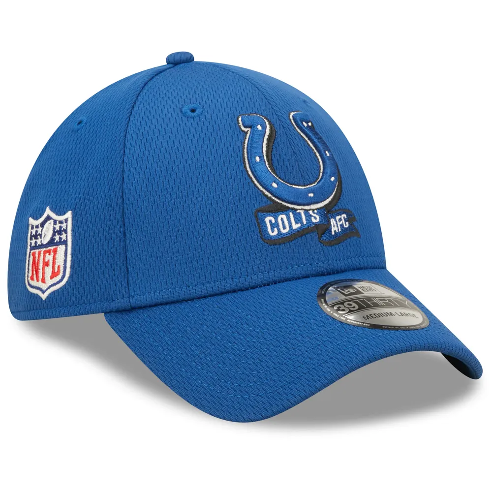 Indianapolis Colts Cream/Royal 2022 Sideline 39THIRTY Flex Hat