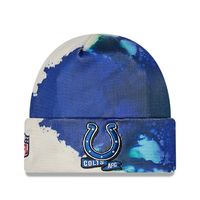 Men's New Era Royal Indianapolis Colts 2022 Sideline - Ink Dye Cuffed Knit Hat