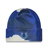 Men's New Era Royal Indianapolis Colts 2022 Sideline - Ink Dye Cuffed Knit Hat