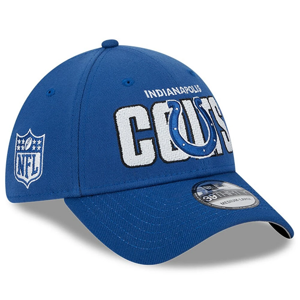 Casquette Flex New Era Royal Indianapolis Colts 2023 NFL Draft 39THIRTY pour homme