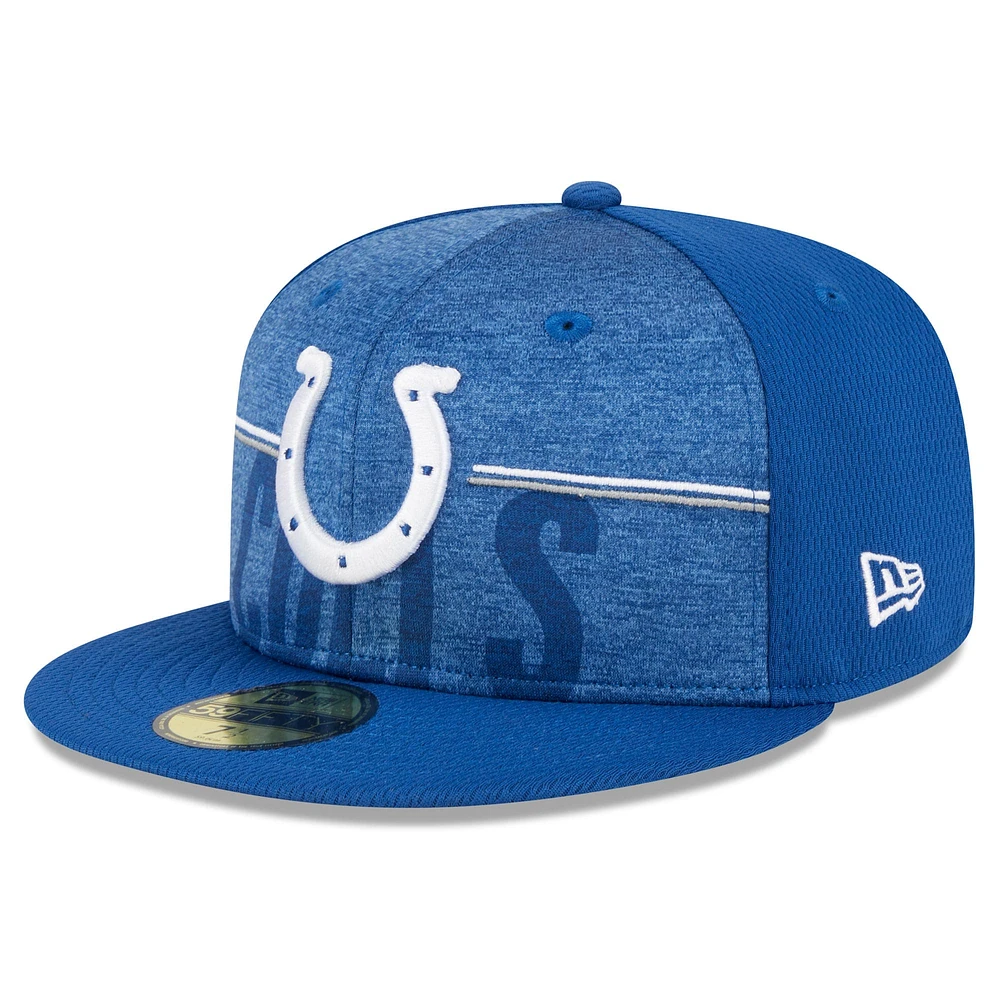 Casquette ajustée New Era Royal Indianapolis Colts 2023 NFL Training Camp 59FIFTY pour homme