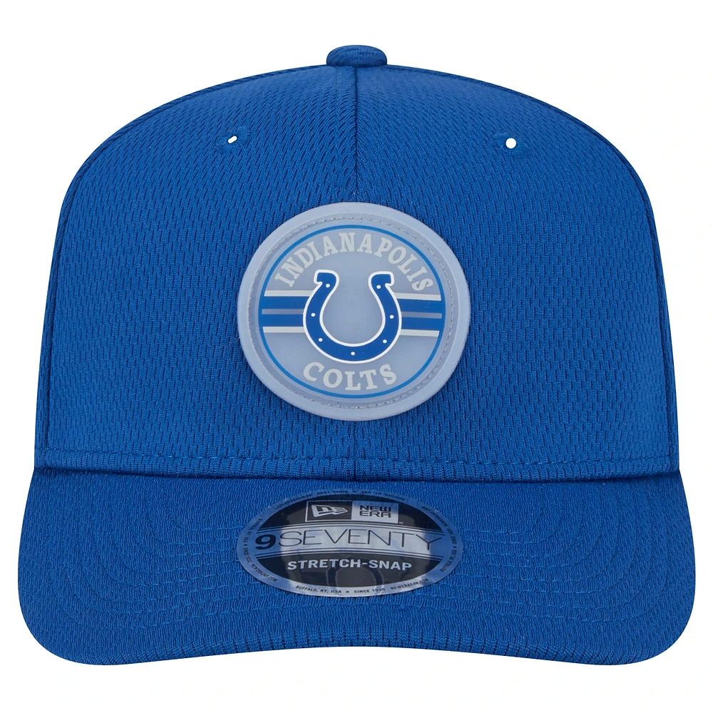 Men's New Era Royal Indianapolis Colts Adventure Patched 9SEVENTY Stretch-Snap Adjustable Hat