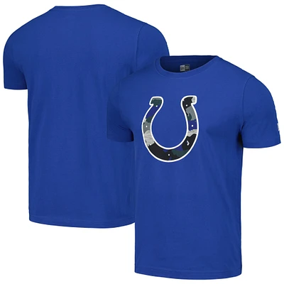 T-shirt à logo camouflage New Era Royal Indianapolis Colts pour hommes