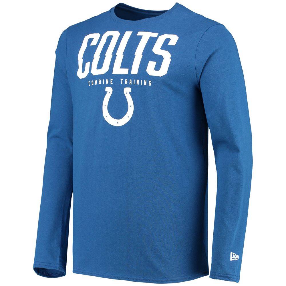 Men's New Era Royal Indianapolis Colts Combine Authentic Split Line Long Sleeve T-Shirt