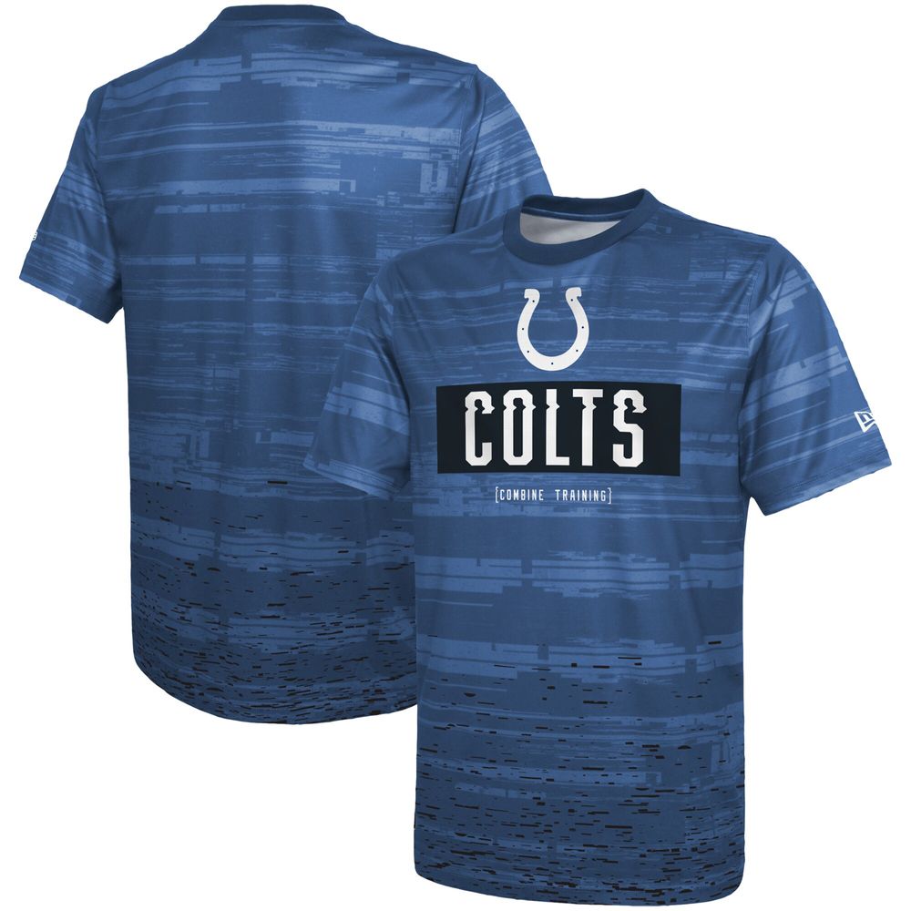 Men's New Era Royal Indianapolis Colts Combine Authentic Sweep T-Shirt