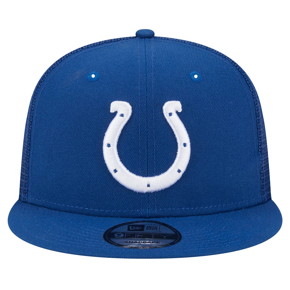 Men's New Era Royal Indianapolis Colts  Main Trucker 9FIFTY Snapback Hat