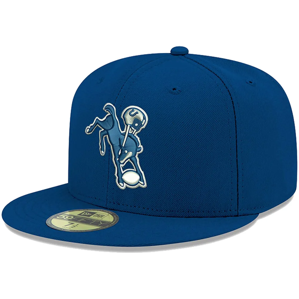 Casquette ajustée New Era Royal Indianapolis Colts Omaha Throwback 59FIFTY pour homme