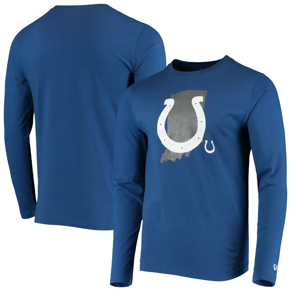 T-shirt à manches longues Royal Indianapolis Colts State New Era pour homme